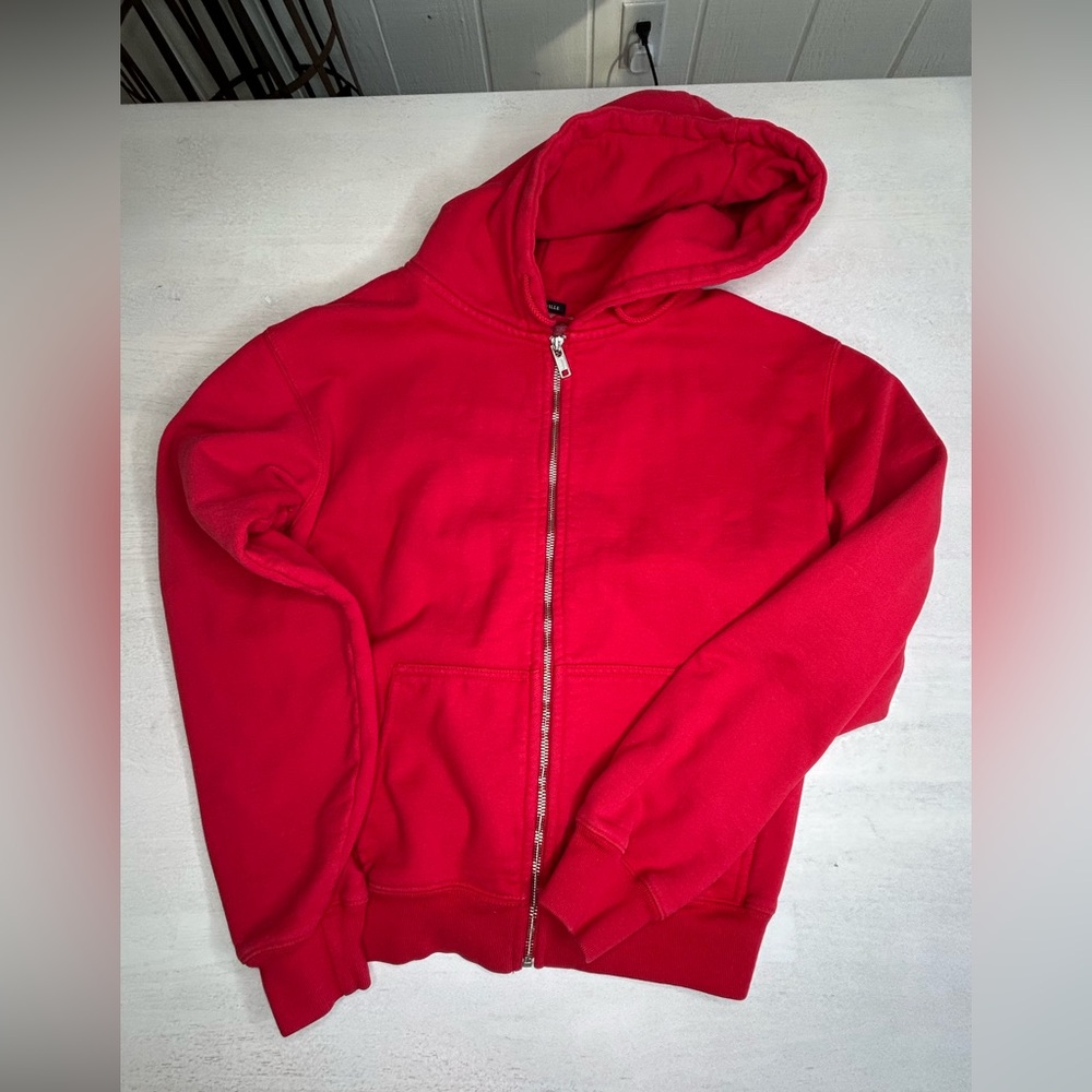 Brandy Melville Red Sweatshirt, OS, EUC, full zip